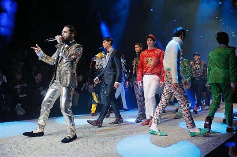 Maluma performing at the Dolce&Gabbana Fall Winter 2018/19 